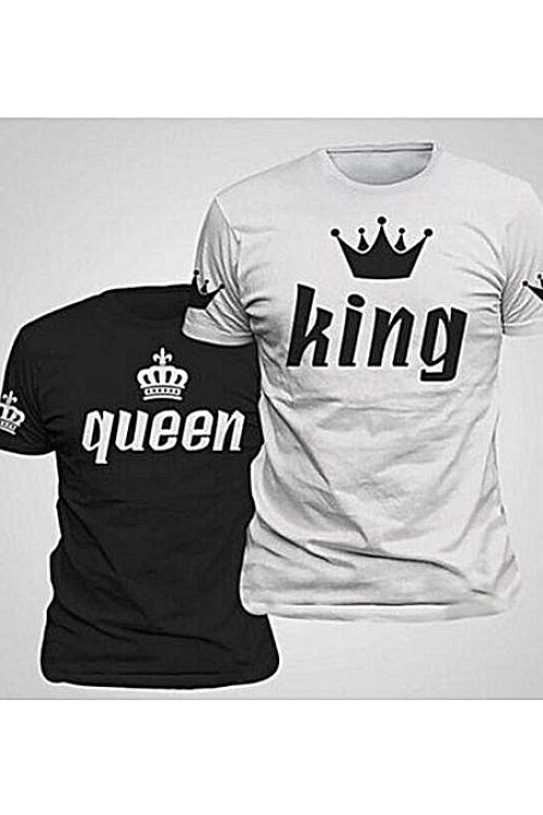 Couple’s King & Queen  (2-in-1) Tshirt Set- Black & White