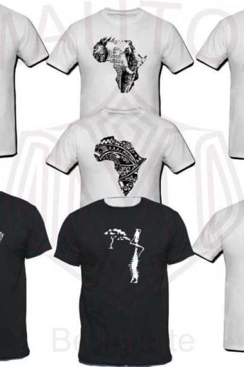 Unisex Africa (7-in-1) Tshirt Bundle- Black & White