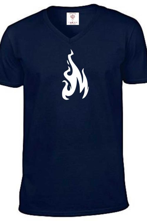 Unisex Fire Emblem Printed Vneck Tshirt- Navy Blue Copy