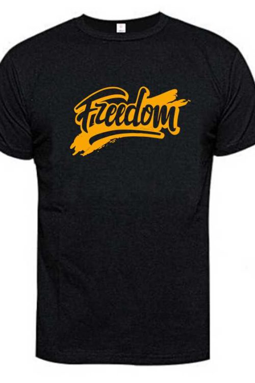 Unisex Freedom Printed  Tshirt- Black