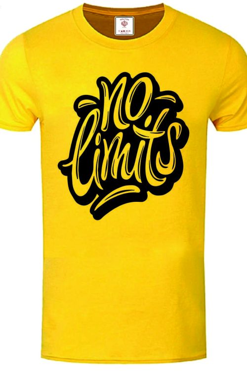 Unisex No Limit Printed Tshirt- Yellow