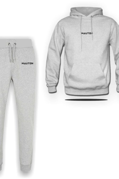 Unisex Mauton Crested Hoodie And Joggers Set- Grey