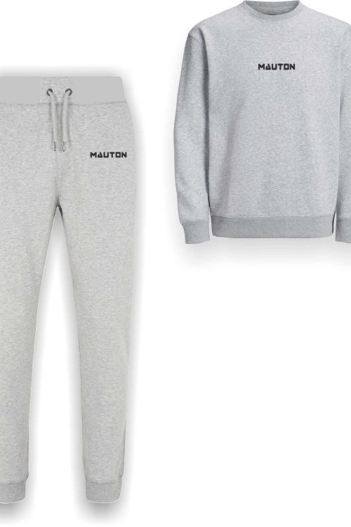 Unisex Mauton Crested Sweatshirt And Joggers Set- Grey