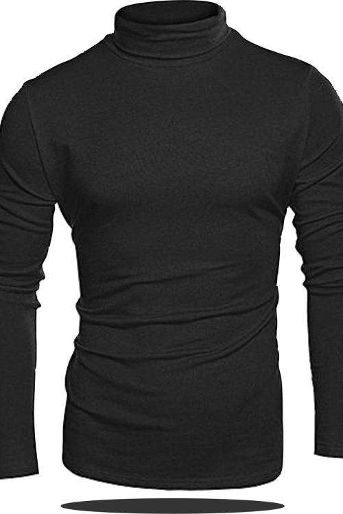 Unisex plain turtleneck – Black