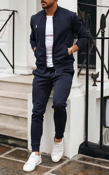 Men’s (3-in-1) Joggers, Jacket and Tshirt set- Navy Blue