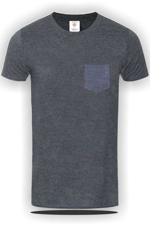 Unisex plain pocket Tshirt- Dark Grey