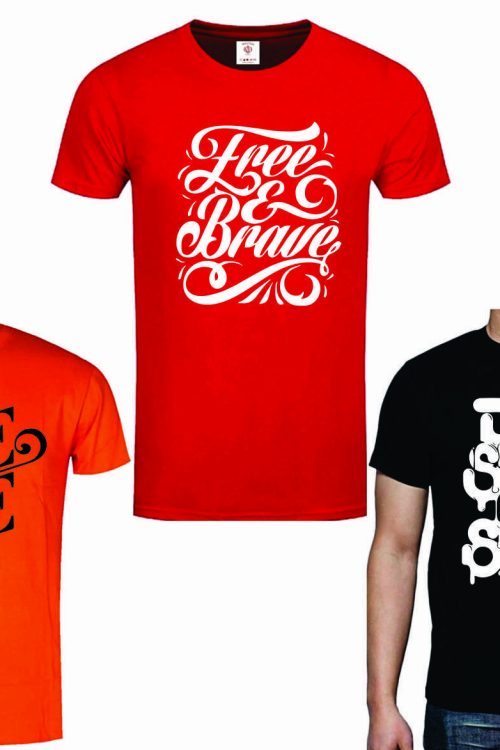 Unisex (3-in-1) Don’t sweat my swag, Free/Brave and Love/Hate Printed Tshirts- Red, Orange, Black