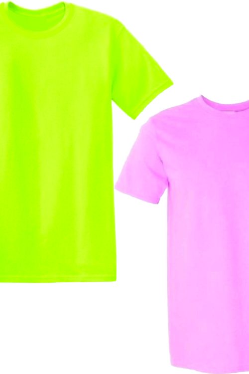 Unisex Plain Baby Pink and Neon Green Tshirt-