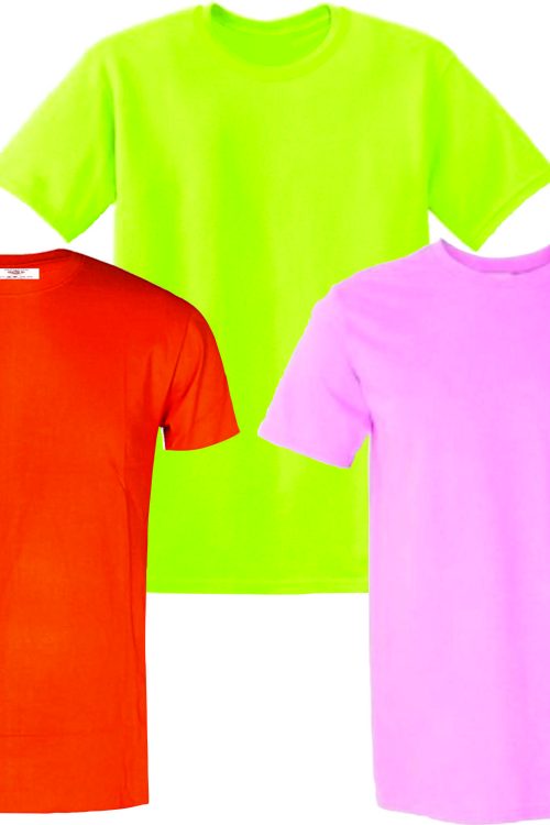 Unisex Plain Baby Pink, Orange and Neon Green Tshirt- Copy