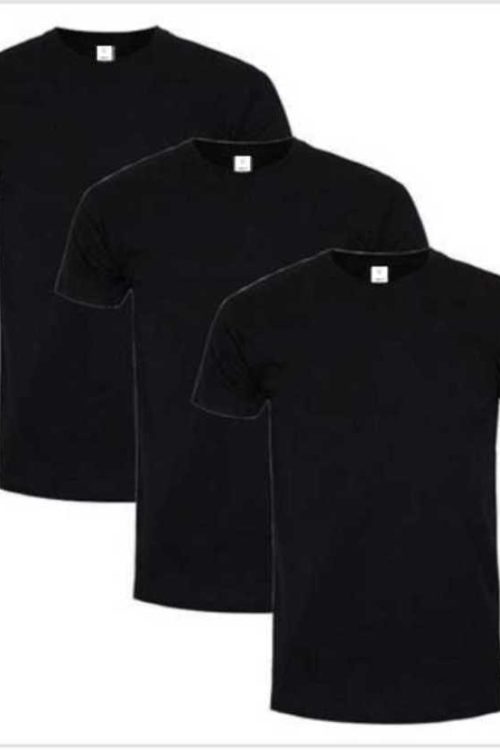 Unisex Plain (3-in-1) Roundneck –  Black